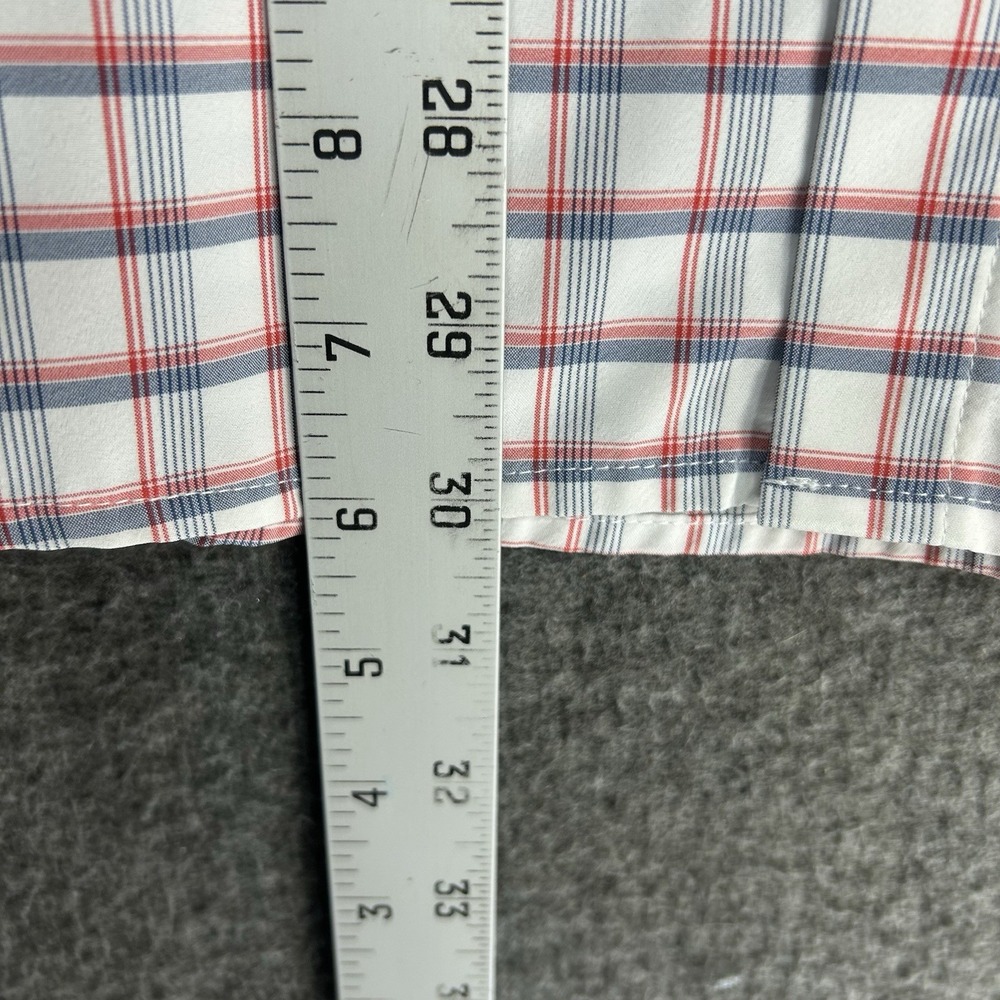 Mizzen Main Shirt Mens Large White Blue Plaid Button Up Trim Leeward performance - Picture 5 of 10